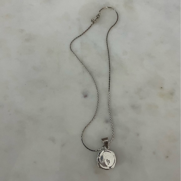 Sterling silver 925 necklace with blue turquoise boho charm - Picture 4 of 8